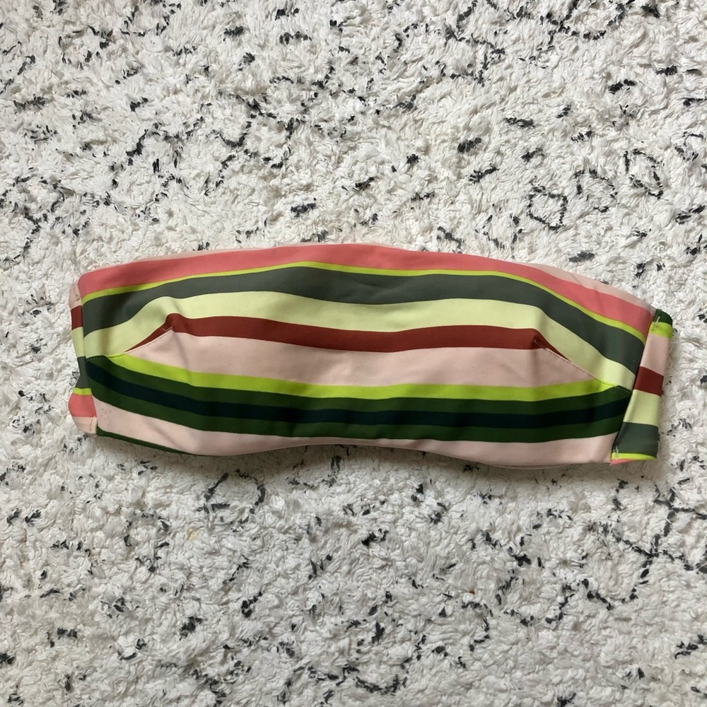 🖤 aerie bandeau striped swim top